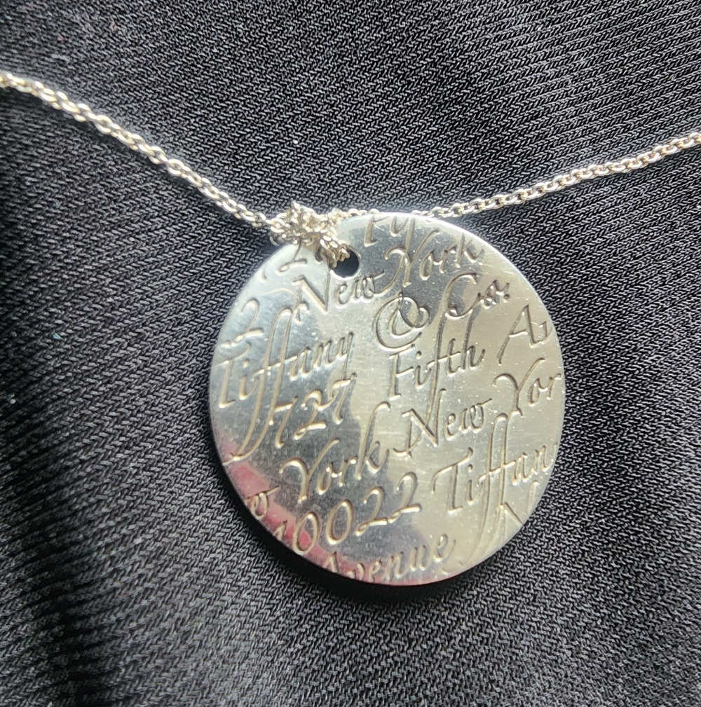 Tiffany & Co. Engraved Silver Necklace